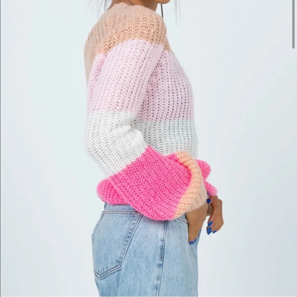 Princess Polly Willow Colorblock Wool Blend Oversized Balloon Sleeve Sweater - Picture 4 of 14